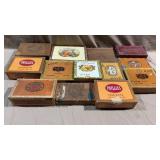 13pc Vtg Cigar Boxes