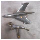 2pc Vinatge Hood Ornament Lot