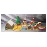 Japan Mica Cardborad Christmas Display Buildings