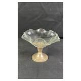 Alvin Sterling Silver Cement Filled Glass Compote