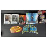 NIP DC Action Figures+ w/ Tin Signs