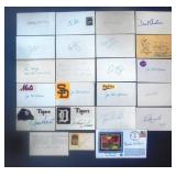 22pc Baseball Signed Index Cards/Cut Lot