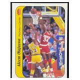 1986 Fleer Sticker #9 Akeem Olajuwon Rookie Card