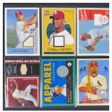 6pc Albert Pujols Memorabilia Relic Cards