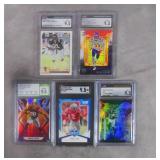 5pc 1992-2022 Grdaed Football Cards Lot