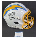 Justin Herbert Signed Chargers Display Helmet