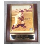 Bob Feller Signed Photo Plaque
