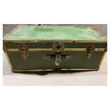 Vtg Green Steamer Trunk