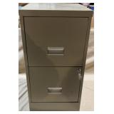 Vtg 2-Drawer Locking Metal Filing Cabinet w/Keys