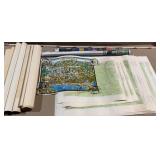 20pc Vtg Maps Related Posters+ w/Sealed