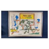 1974 Warner Bros Track Meet Burlap Bulletin Art