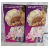 2pc 1990 Mattel Baby Sparkles Dolls Lot