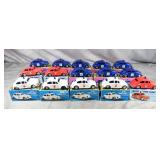 15pc Wind Up Auto Ambulence/Fire Chief/Police Lot