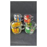 1978 Mcdonalds Garfield Checkered Glass Mug Set