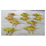 10pc 1978 Plastic Edaphosaurus Figures Lot