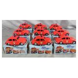 9pc  Wind Up Auto Fire Chief Vehicles Lot