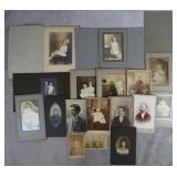 17pc Antique Family Photographs Lot
