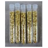 5 Vials of 24k Gold Leaf Flakes