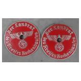 Two WW2 German Military License Plate Tags