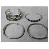4pc Sterling Silver Bracelets Lot