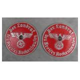 Two WW2 German Military License Plate Tags