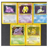 5pc 1999 Pokemon Fossil Holo Cards