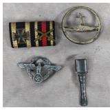 4pc WW1/WW2 German Military Pins Lot