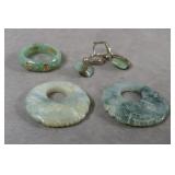 5pc Ladies Jade Jewelry Lot