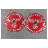 Two WW2 German Military License Plate Tags