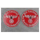 Two WW2 German Military License Plate Tags