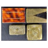 3pc Vtg Brass Cigarette Cases