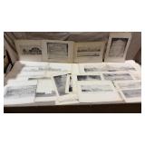 31pc Early 1900s Lrg Architectural Drawings Prints