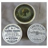 19th c. Pratttware Cherry Toothpaste Jars