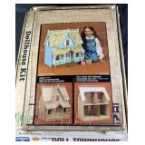 3pc Vintage Wood Doll House Building Kits