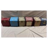 6pc Vtg 45rpm Vinyl Record Carrying Cases