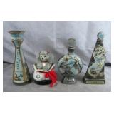 4pc Jim Beam Whiskey Decanters Lot