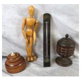 Antique Wood Ware & Manequin Grouping