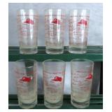 Set of Six 1956 Philadelphia Phillies Glasses