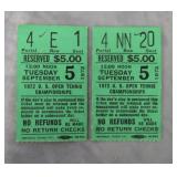 1972 US Open Tennis Championship Stubs
