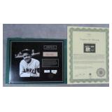 Babe Ruth Hair Lock & Towel Piece w/COA