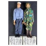 Vintage Marx All American Fighter 12" figures