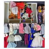 Vintage Barbie Dolls & Clothes w/ Case