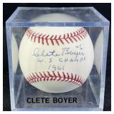 Clete Boyer #6 'W.S. Champs 1961' Signed Baseball