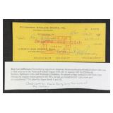 Roy Lee Jefferson Signed Pittsburgh Steelers Check