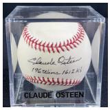 Claude Osteen '196 Wins, 1612 Kï¿½s' Signed Ball