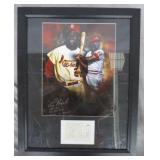 Lou Brock Cut Signature Display-JSA COA