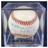 Don Schwall 'A.L. R.O.Y. 61' Signed Baseball
