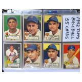 1952 Topps Baseball Cards w/ Stars