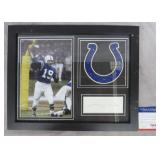 Johnny Unitas Signed Index Card Display-PSA COA