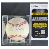 Irv Hall Signed Baseball w/ JSA COA